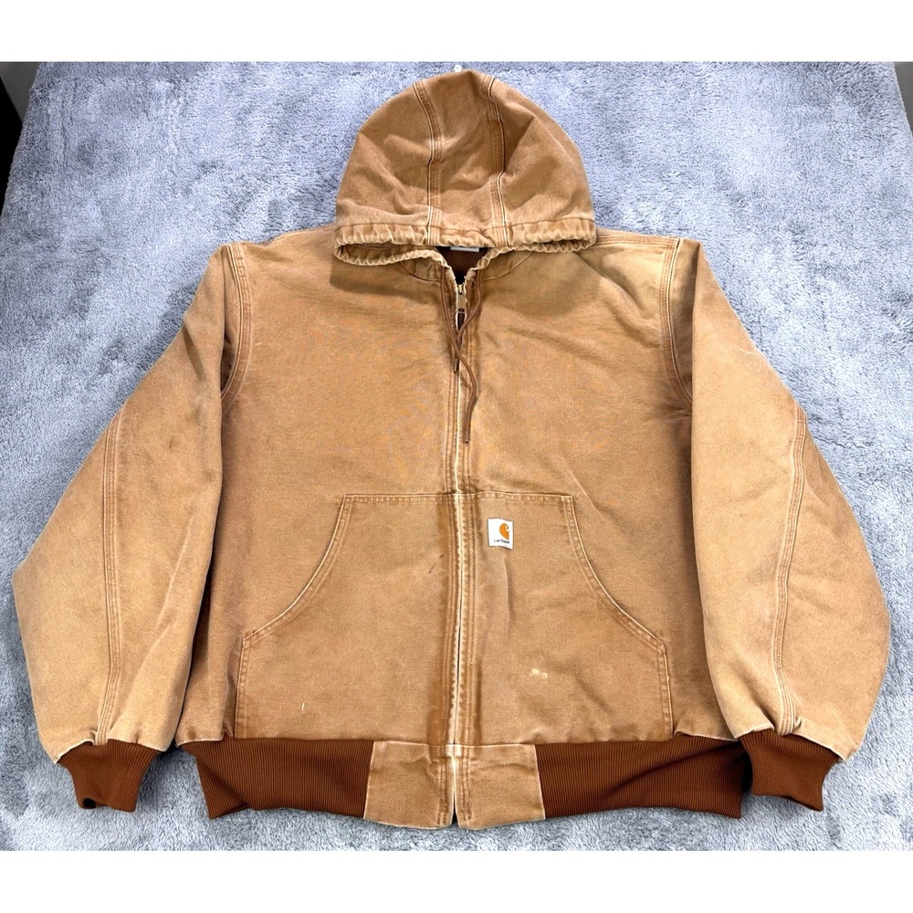 Vintage Carhartt J131 BRN Jacket Men 2XL Duck Canvas Brown Lined Made in USA